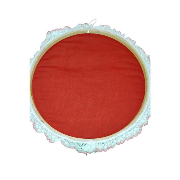 Christmas Decor Round Embroidery Hoop Wall Hanging Santa Vintage - Picture 6 of 6